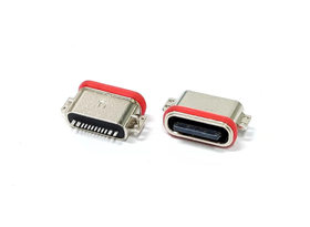 TYPE-C 16P防水母座 兩腳沉板0.8/1.2/1.6 U型口粉末冶金成品
